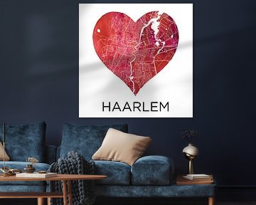 Love for Haarlem | City map in a heart by WereldkaartenShop