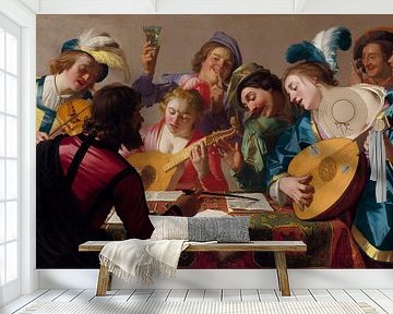 Concert - Gerard van Honthorst, 1623 van Atelier Liesjes