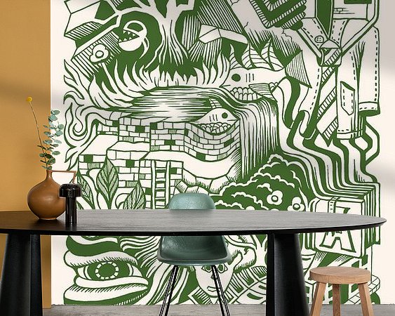 Voorbeeld van het werk in een kamer