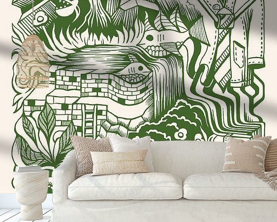 Voorbeeld van het werk in een kamer