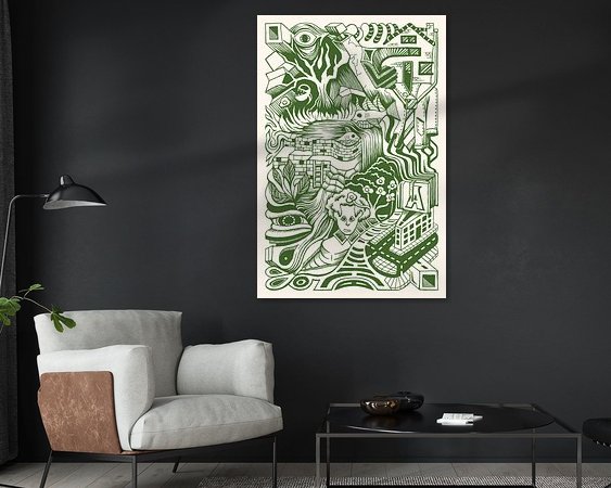 Voorbeeld van het werk in een kamer