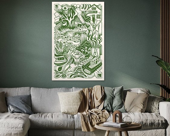 Voorbeeld van het werk in een kamer