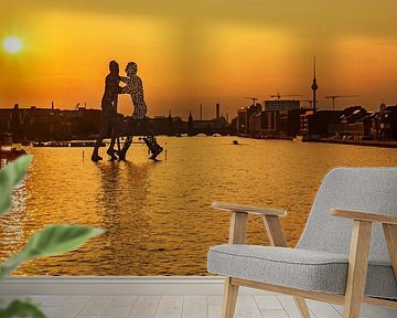 Berlijnse skyline aan de oude Osthafen