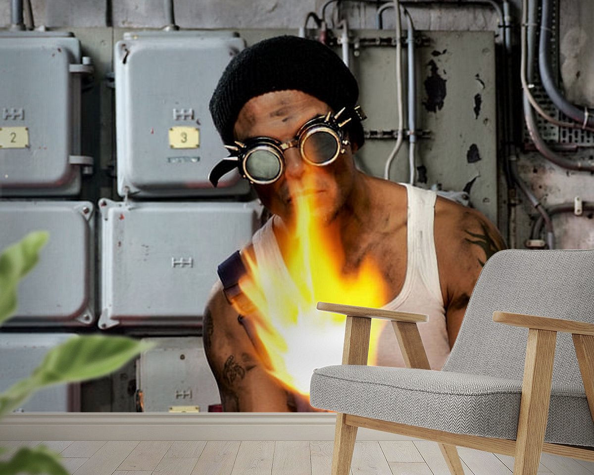 Voorbeeld van het werk in een kamer