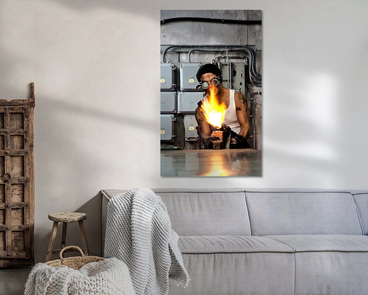 Voorbeeld van het werk in een kamer