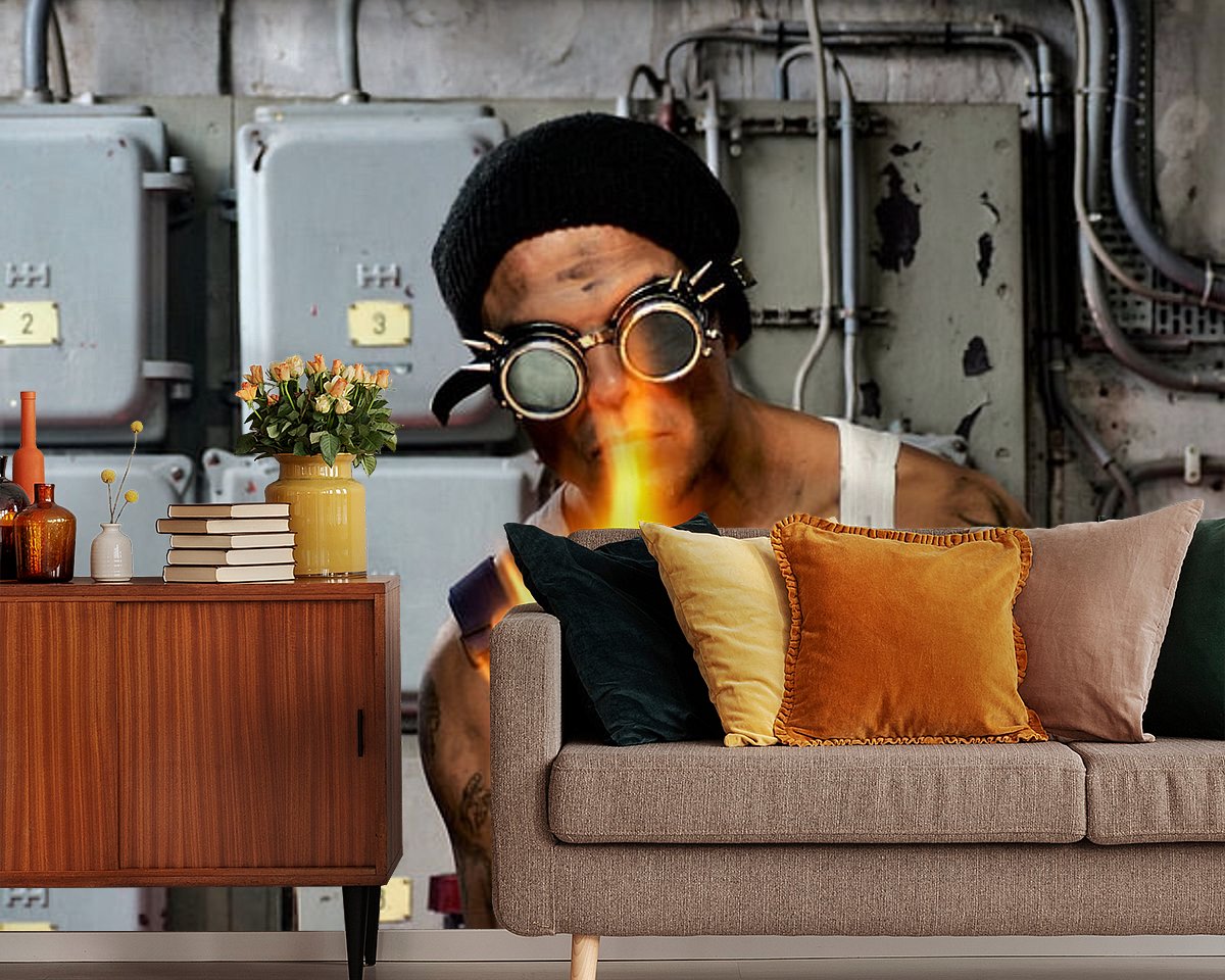 Voorbeeld van het werk in een kamer