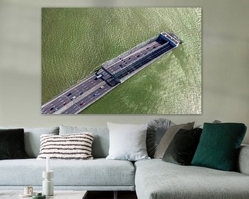 Photo aérienne du tunnel Zeeburger sous l'IJ à Amsterdam sur Frans Lemmens
