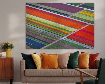 Aerial photo of colourful tulip fields near Lisse by Frans Lemmens