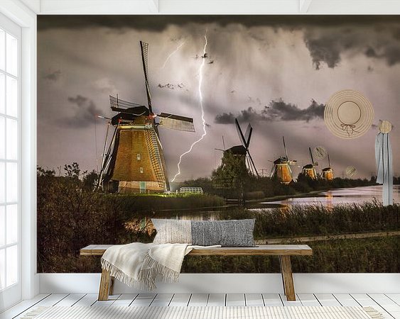 Voorbeeld van het werk in een kamer