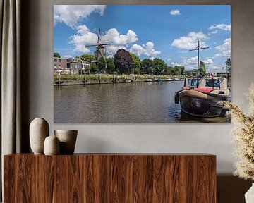 L'IJssel néerlandais avec le moulin à vent 't Slot sur Rinus Lasschuyt Fotografie