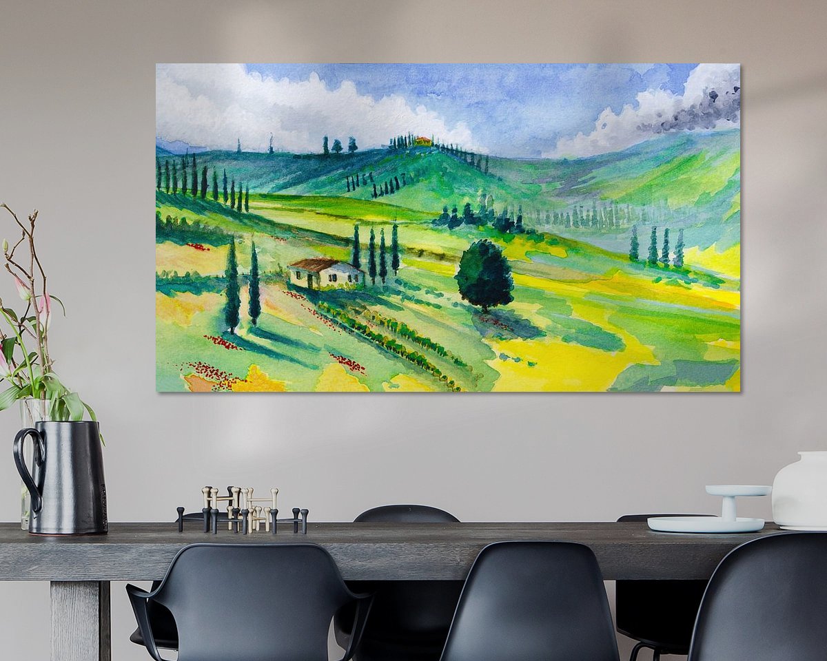 Voorbeeld van het werk in een kamer
