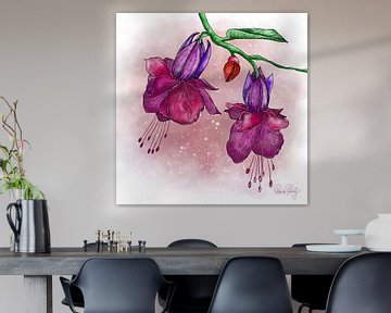 Flower motif - Purple fuchsia