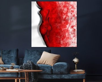Art abstrait - Femme rouge sur Patricia Piotrak