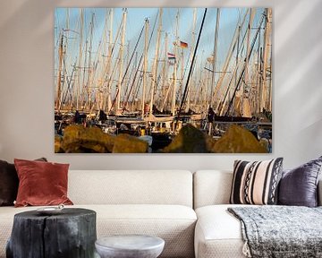 Boats in the port of Terschelling by Bart Lindenhovius