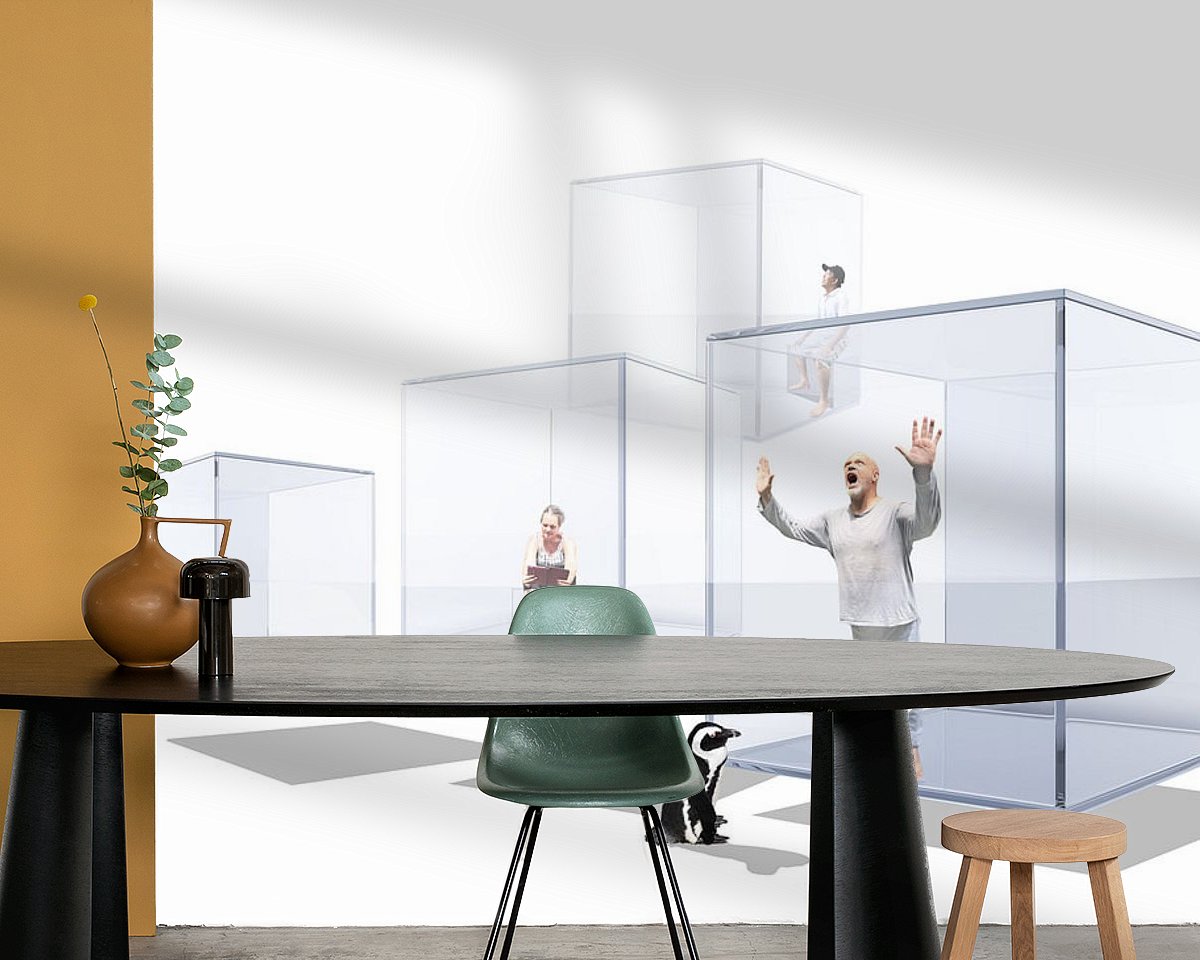 Voorbeeld van het werk in een kamer