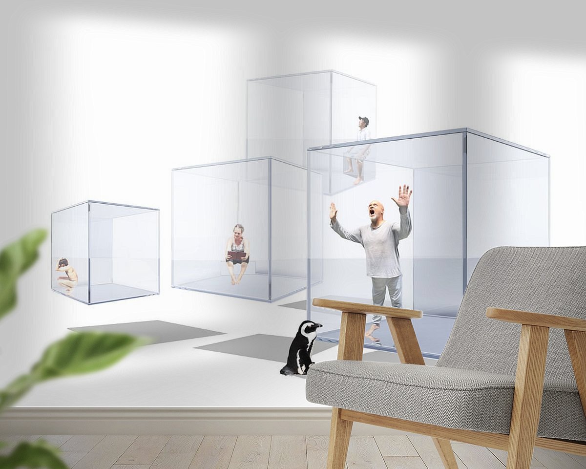 Voorbeeld van het werk in een kamer