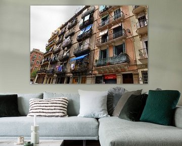 Balkone in Barcelona, Spanien von Maarten  van der Velden