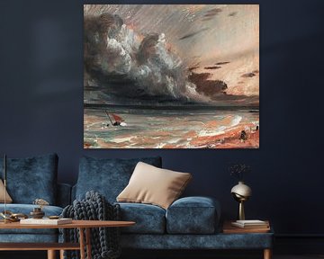 Untersuchung der Meereslandschaft: Boot und stürmischer Himmel, John Constable