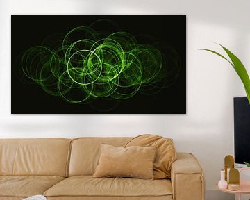 Abstrakte grüne Neon-Kreise