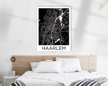 Haarlem | Plan de la ville en noir et blanc sur WereldkaartenShop