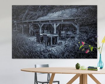 Terrace and veranda in black and white. by Nicolaas Digi Art