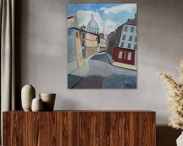 Rue Saint Rustique Paris von Antonie van Gelder Beeldend kunstenaar