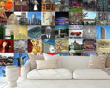 Alles van Eindhoven - collage van typische beelden van de stad en historie van Roger VDB