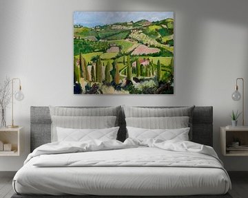Landschaft Carmignano Toskana Italien von Antonie van Gelder Beeldend kunstenaar