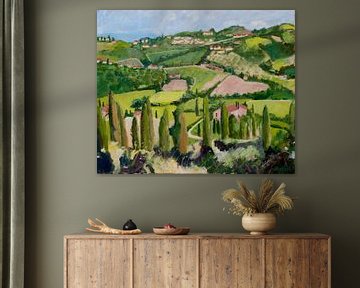 Landschap Carmignano Toscane Italy van Antonie van Gelder Beeldend kunstenaar