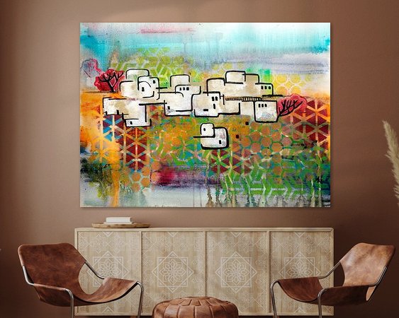 Voorbeeld van het werk in een kamer