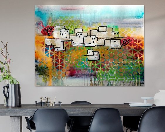 Voorbeeld van het werk in een kamer