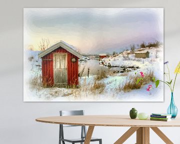 Winter landschap Noorwegen van Maurice Dawson