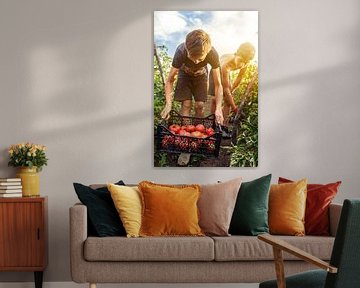 tomaten verzamelen van Besa Art