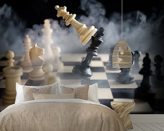 Voorbeeld van het werk in een kamer