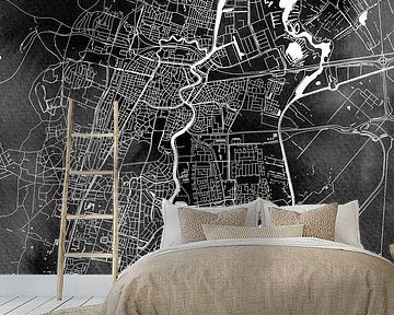 Haarlem | City map on monochrome watercolour