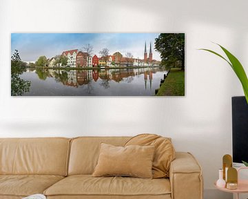 Paysage urbain, vieille ville de Luebeck en Allemagne, large vue panoramique depuis le célèbre Maler sur Maren Winter