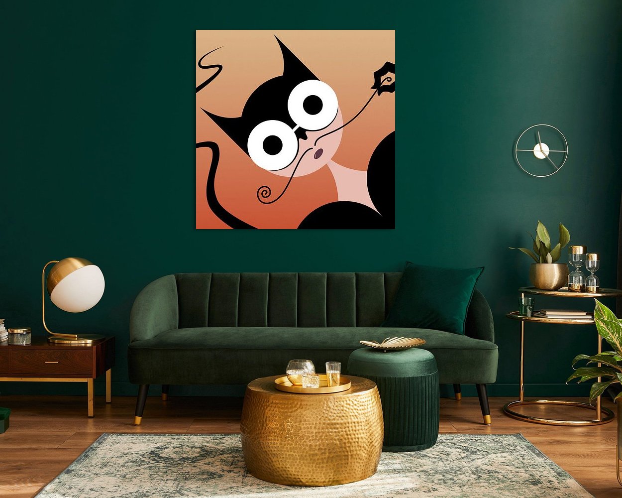 Voorbeeld van het werk in een kamer