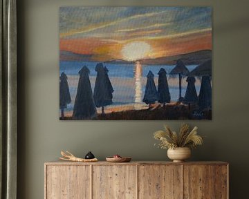 Sunset in Naxos Gr. by Antonie van Gelder Beeldend kunstenaar