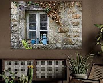 Window with blue pots