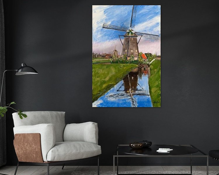 Voorbeeld van het werk in een kamer