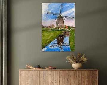 Moulin de Maasland sur Antonie van Gelder Beeldend kunstenaar