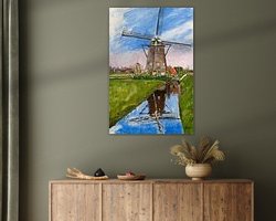 Voorbeeld van het werk in een kamer