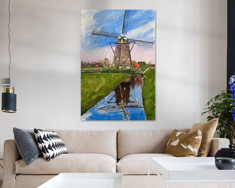 Voorbeeld van het werk in een kamer