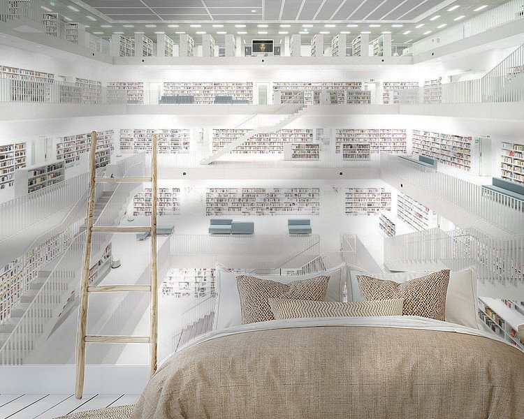 Voorbeeld van het werk in een kamer