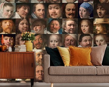 Faces of the Golden Age - Collage of portraits of Dutchmen by Roger VDB