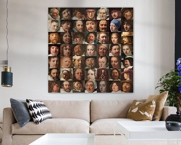 Gezichten van de Gouden Eeuw - Collage van portretten van Nederlanders