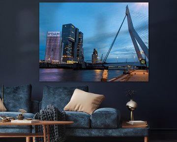 Die Skyline von Rotterdam am Abend von Marjolein van Middelkoop
