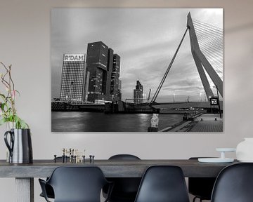 Die Skyline von Rotterdam in Schwarz-Weiß von Marjolein van Middelkoop