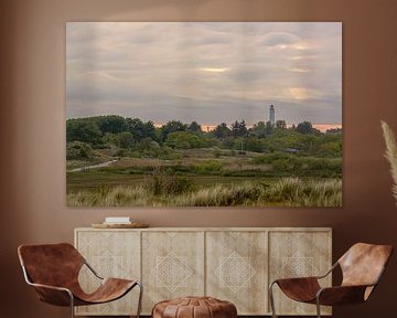 Eiland schiermonnikoog in Nederland met de witte vuurtoren van Eric Wander