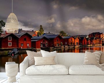 Warehouses along the river in Porvoo, Finland by Adelheid Smitt